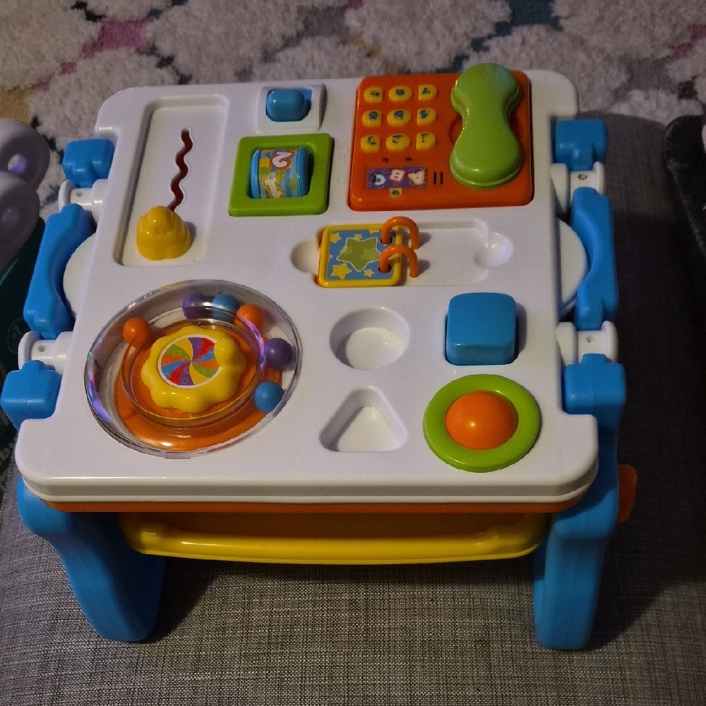 Interactive Multicolor Activity Table for Baby/toddler First Table Double Sided